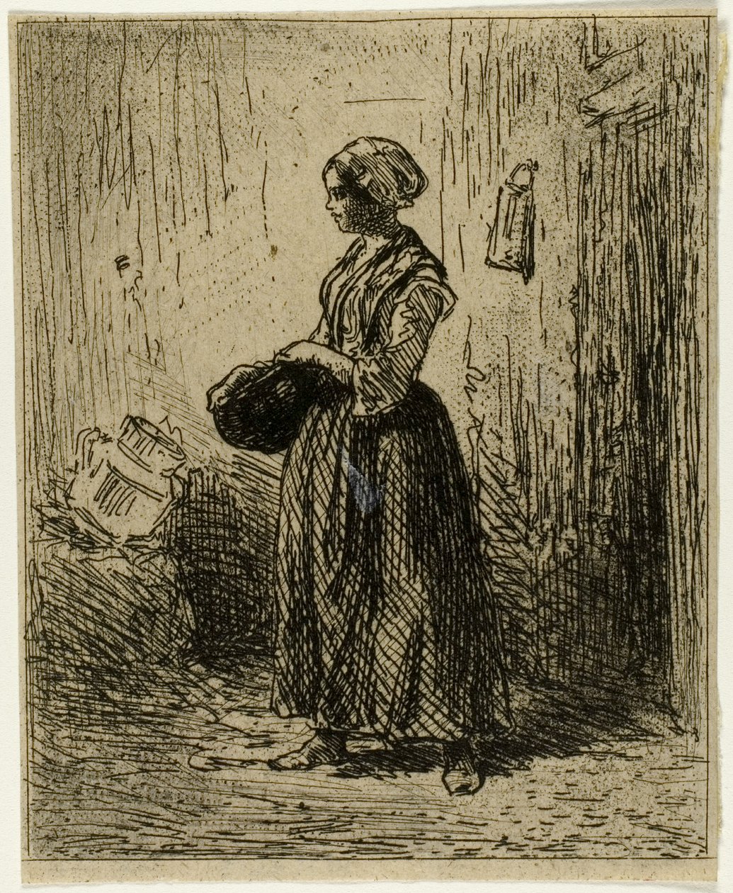 Stehende Bäuerin von Charles Emile Jacque