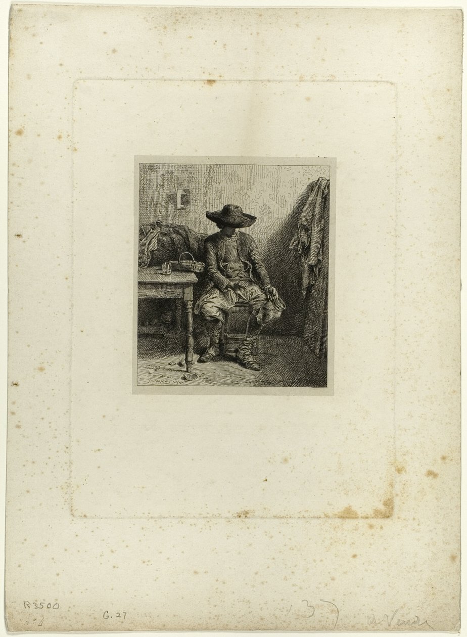 Der zerbrochene Krug von Charles Emile Jacque
