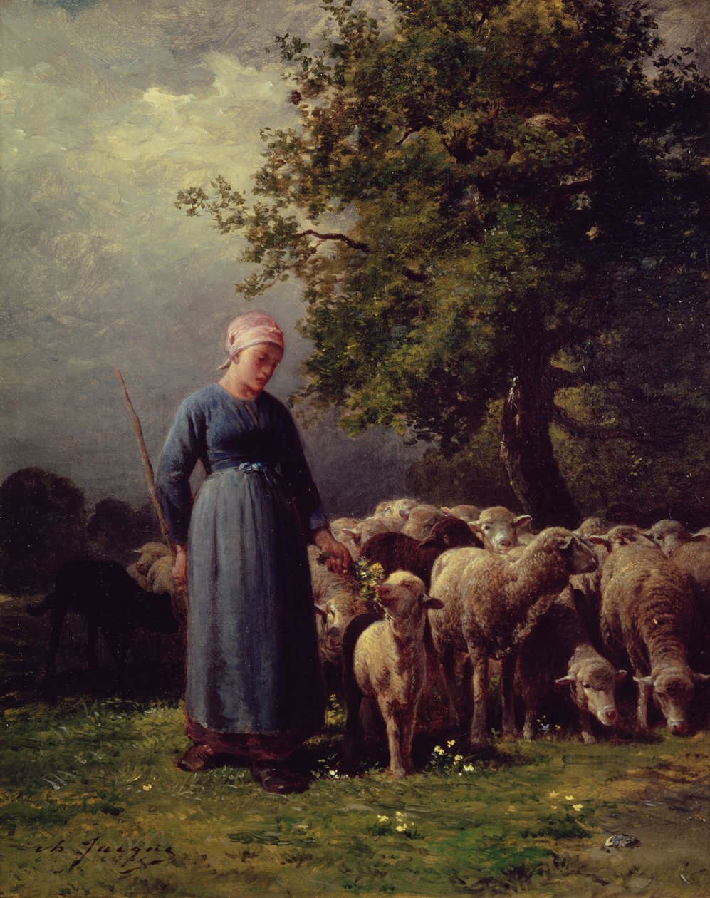 Die fehlende Herde von Charles Emile Jacque