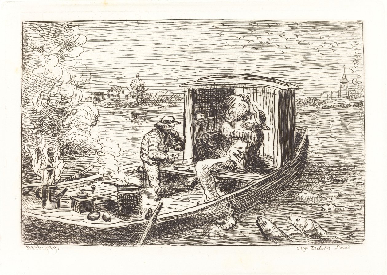 Stromabwärts fahren von Charles Francois Daubigny