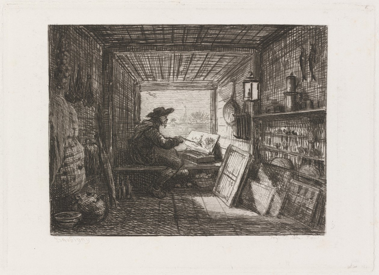 Studio auf dem Boot von Charles Francois Daubigny