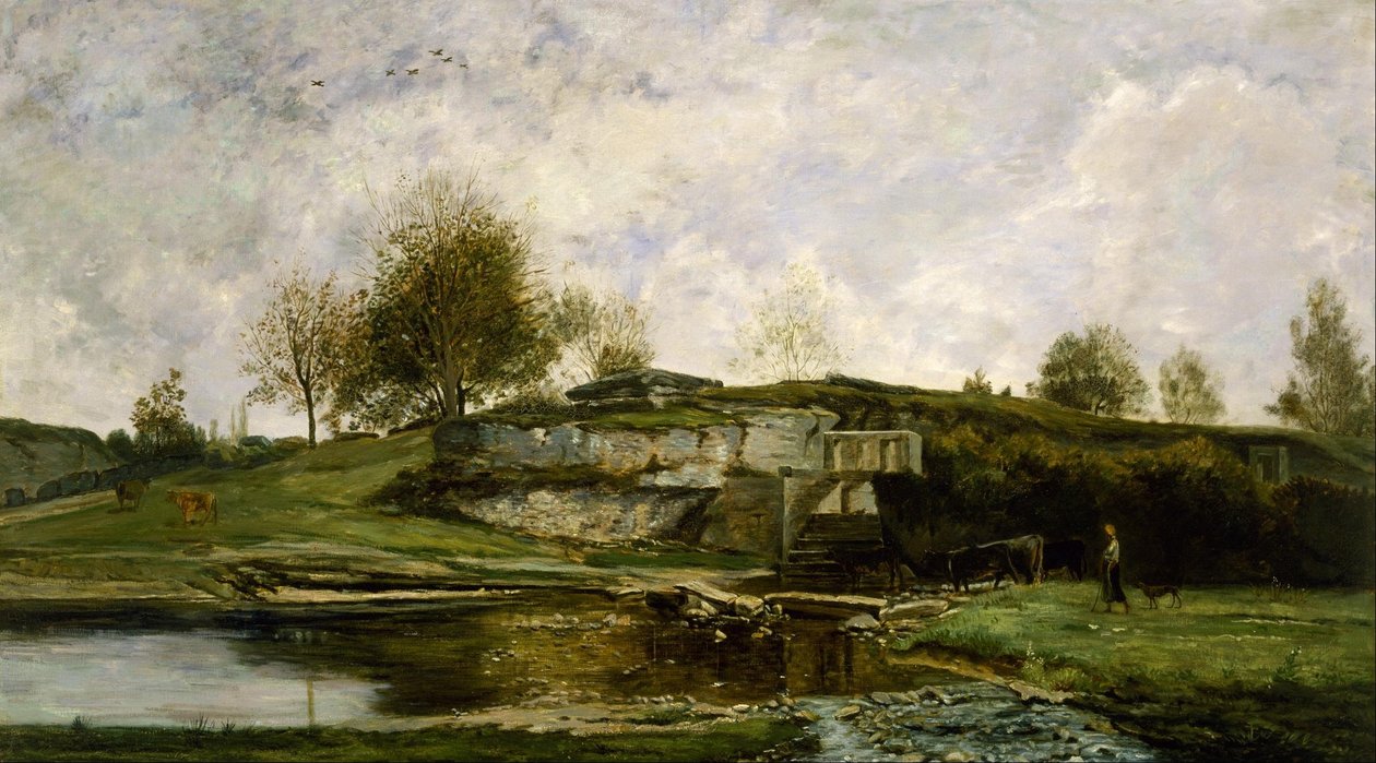 Schleuse im Optevoz-Tal von Charles Francois Daubigny