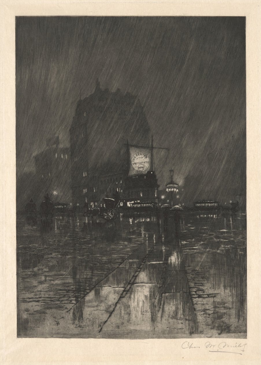 Eine regnerische Nacht, Madison Square von Charles Frederick William Mielatz