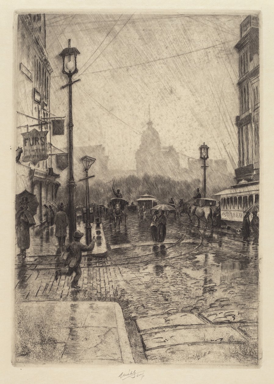 Regentag, Broadway von Charles Frederick William Mielatz