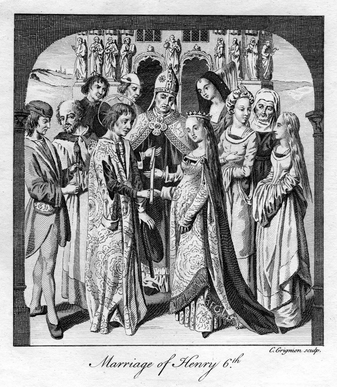 Hochzeit von Heinrich VI., 1445, 18. Jahrhundert von Charles Grignion