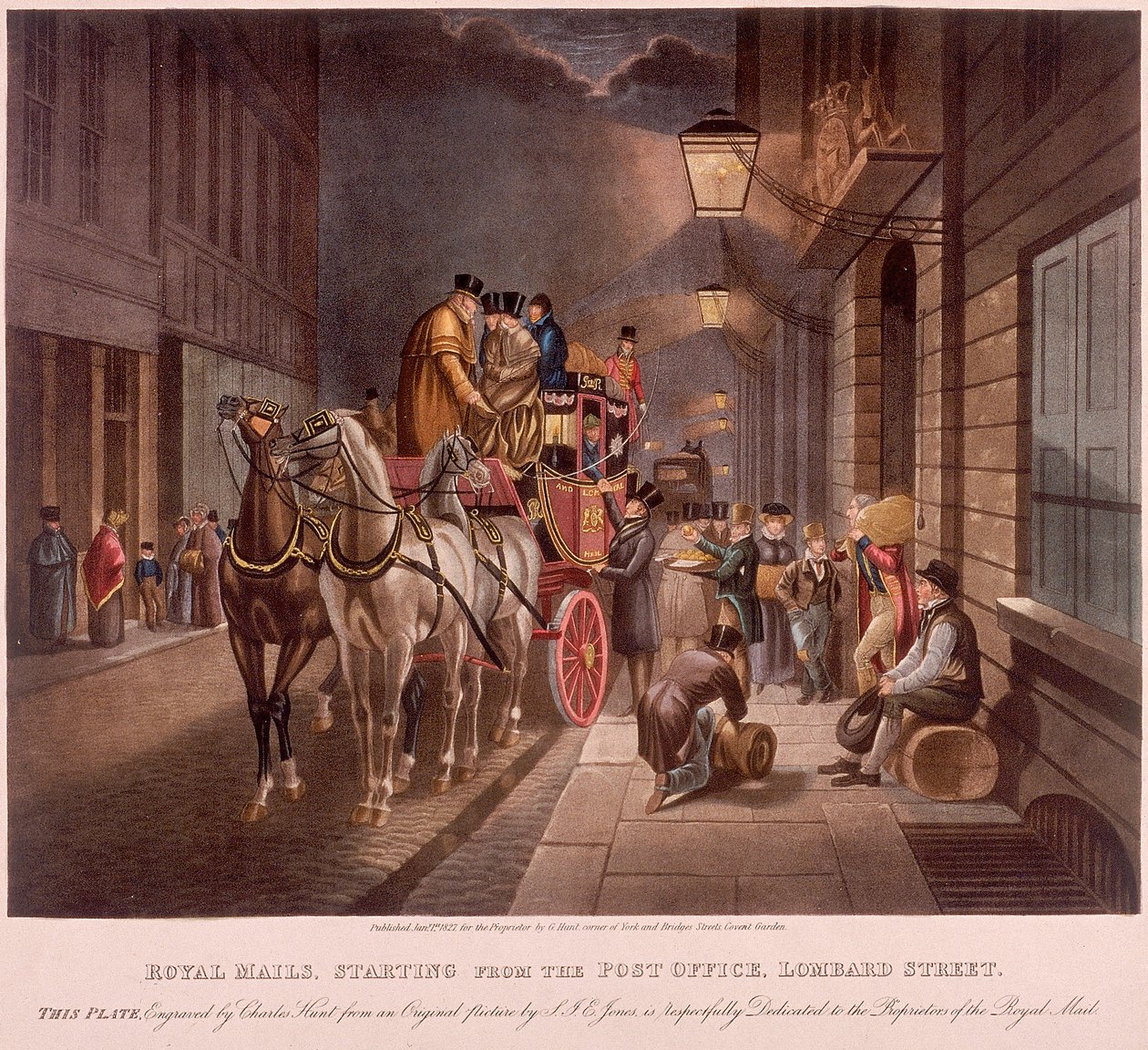 General Post Office, Lombard Street, London, 1827 von Charles Hunt