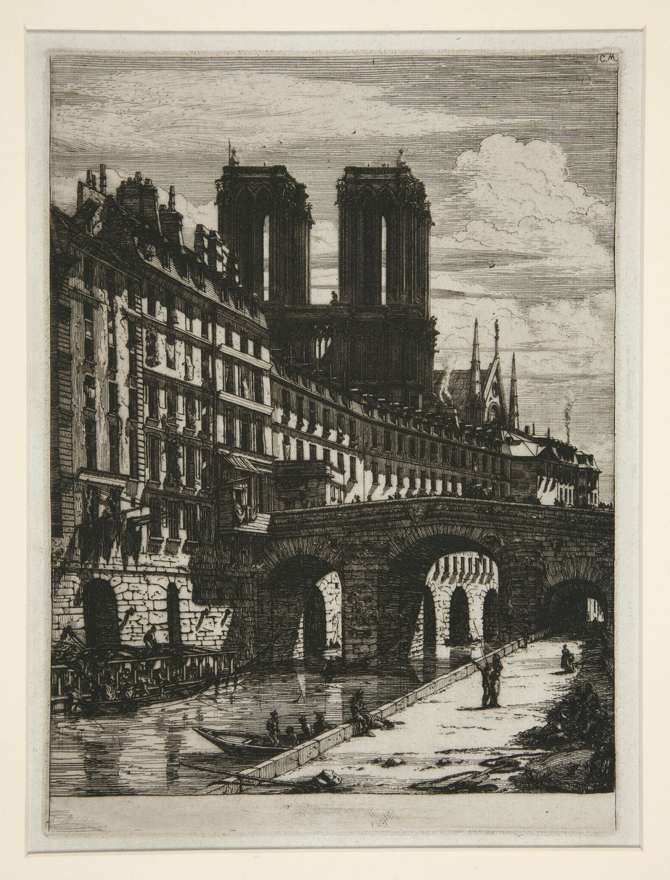 Die kleine Brücke, Paris von Charles Meryon