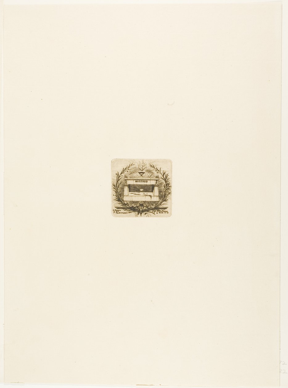 Molières Grab, Friedhof Père-Lachaise, Paris von Charles Meryon
