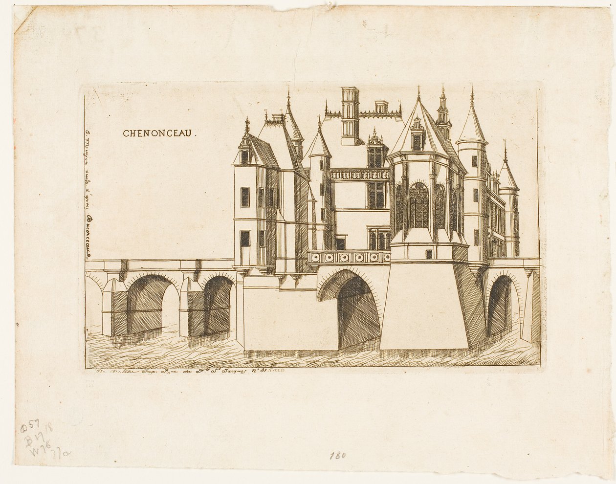 Das Schloss von Chenonceau, Nr. 2 von Charles Meryon