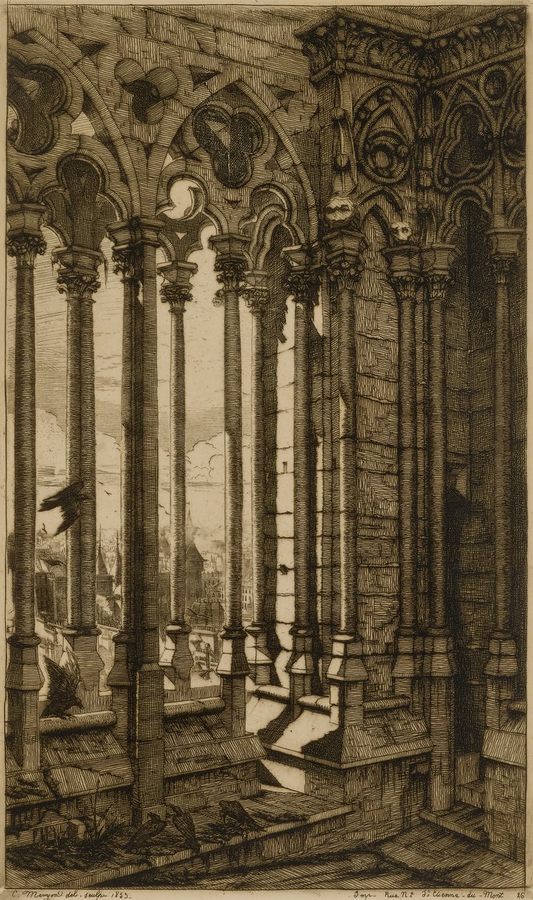 Die Galerie, Notre Dame de Paris von Charles Meryon
