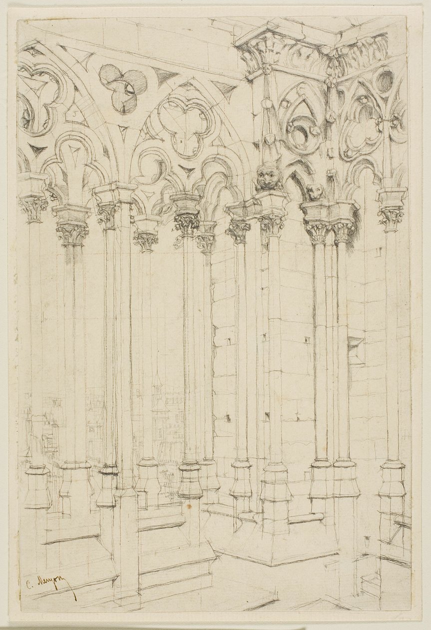 Die Galerie von Notre-Dame, Paris von Charles Meryon