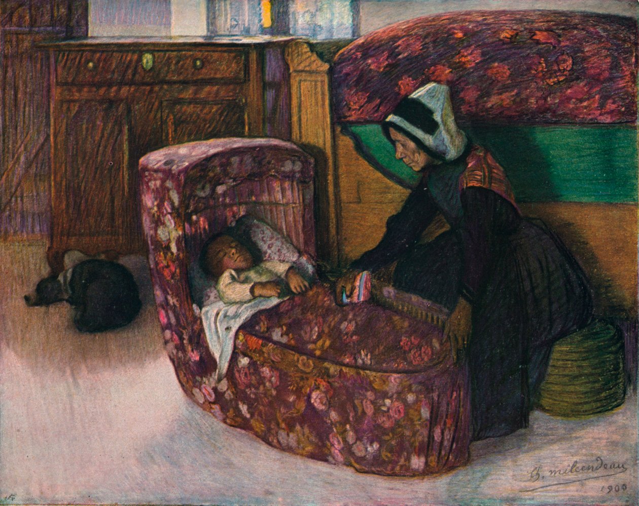 Mutter und Kind, Innenraum Vendeen, 1900 von Charles Milcendeau