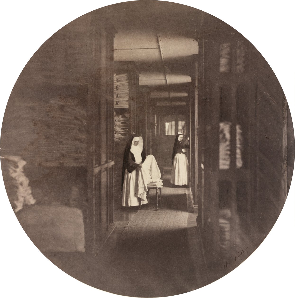 Asile Impérial de Vincennes: die Wäscherei, 1859 von Charles Nègre