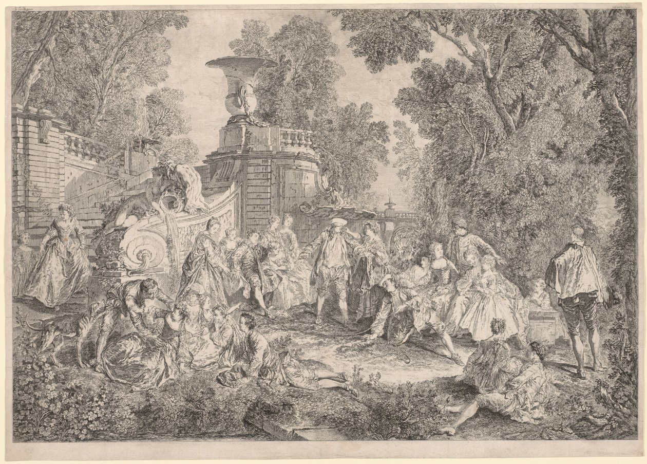Das Spiel Blindekuh von Charles Nicolas Cochin