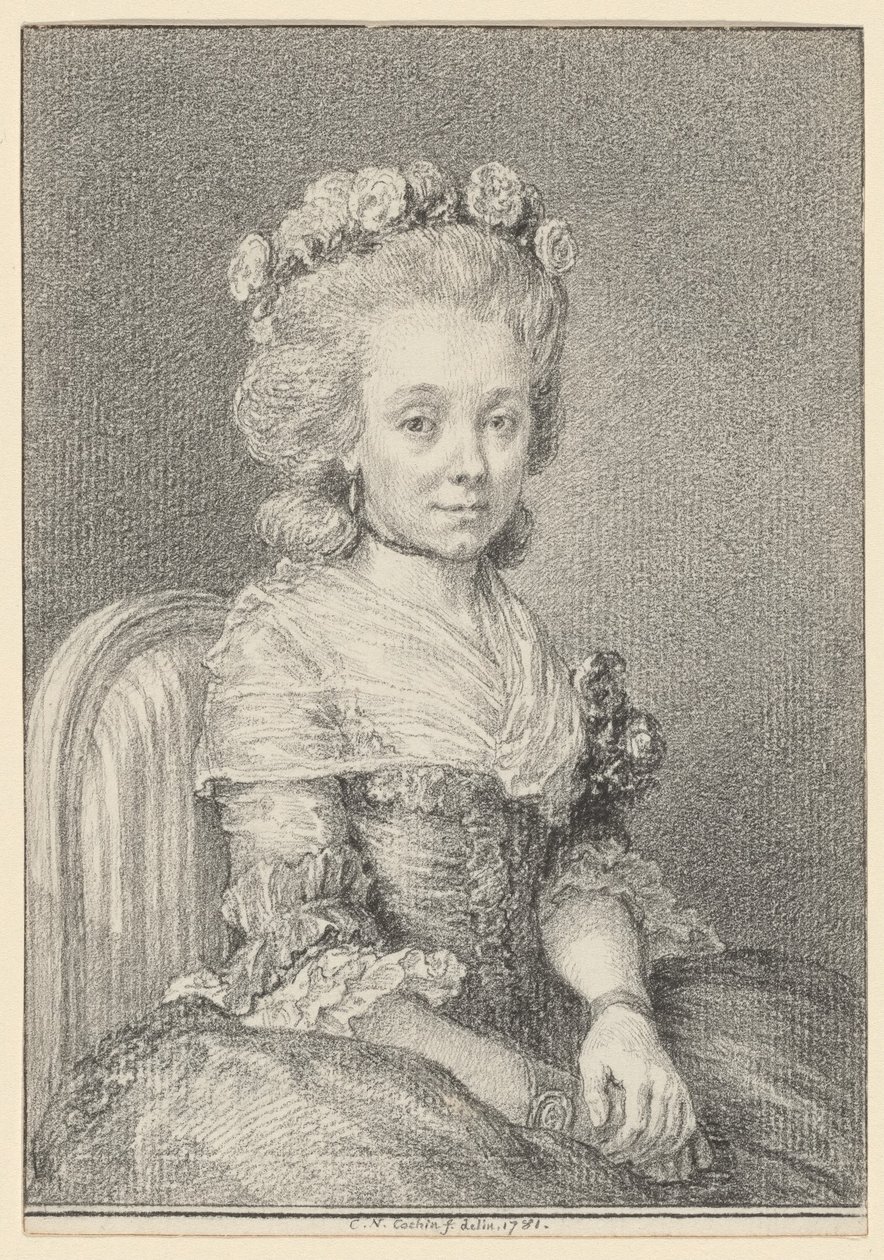 Mademoiselle Grogniard, Dame de Saint-Just von Charles Nicolas Cochin II