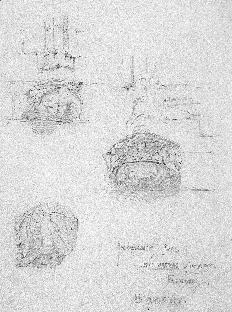 Fragmente aus der Lincluden Abbey, Dumfries, 1892 von Charles Rennie Mackintosh