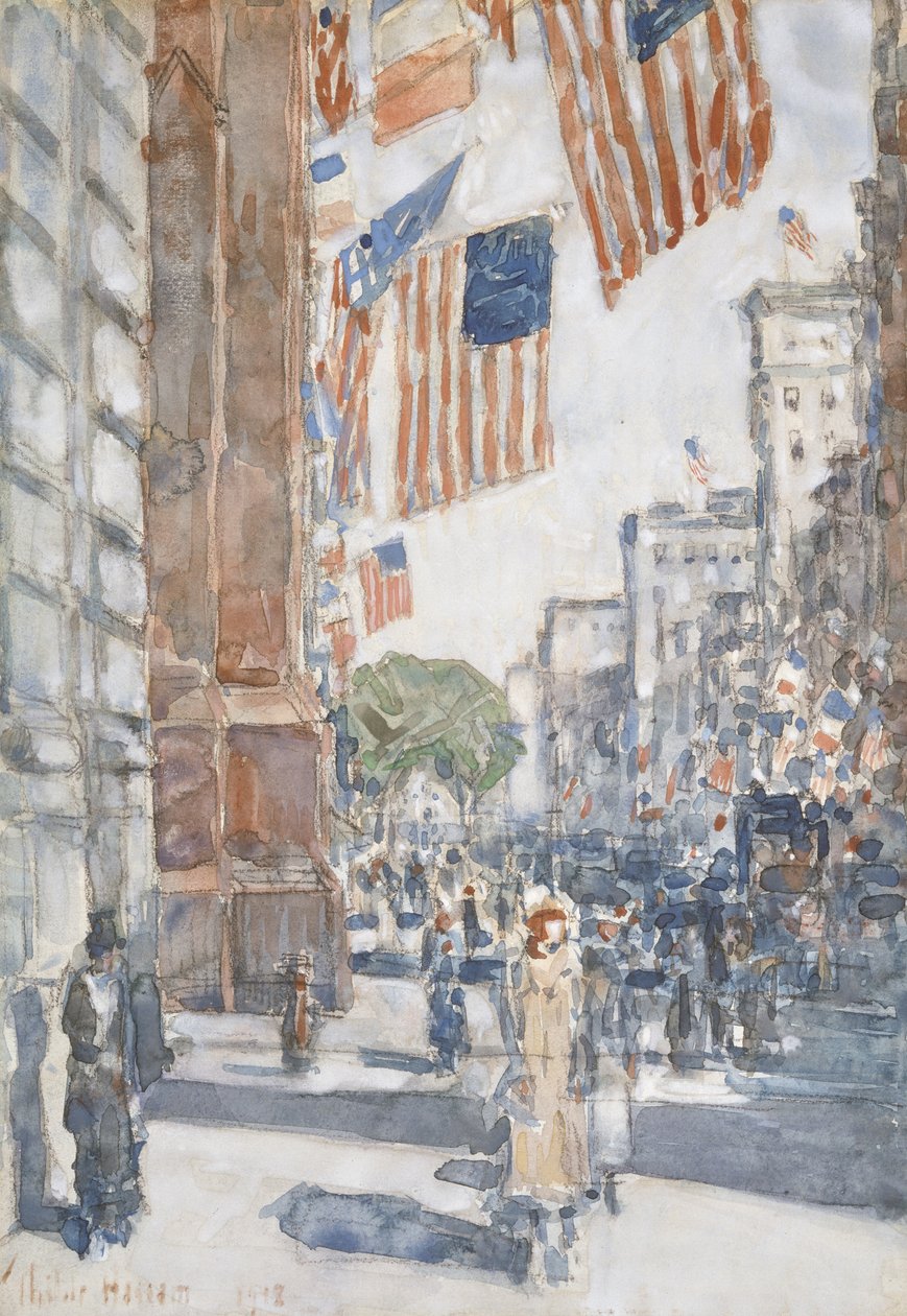 Flaggen, Fifth Avenue von Childe Frederick Hassam