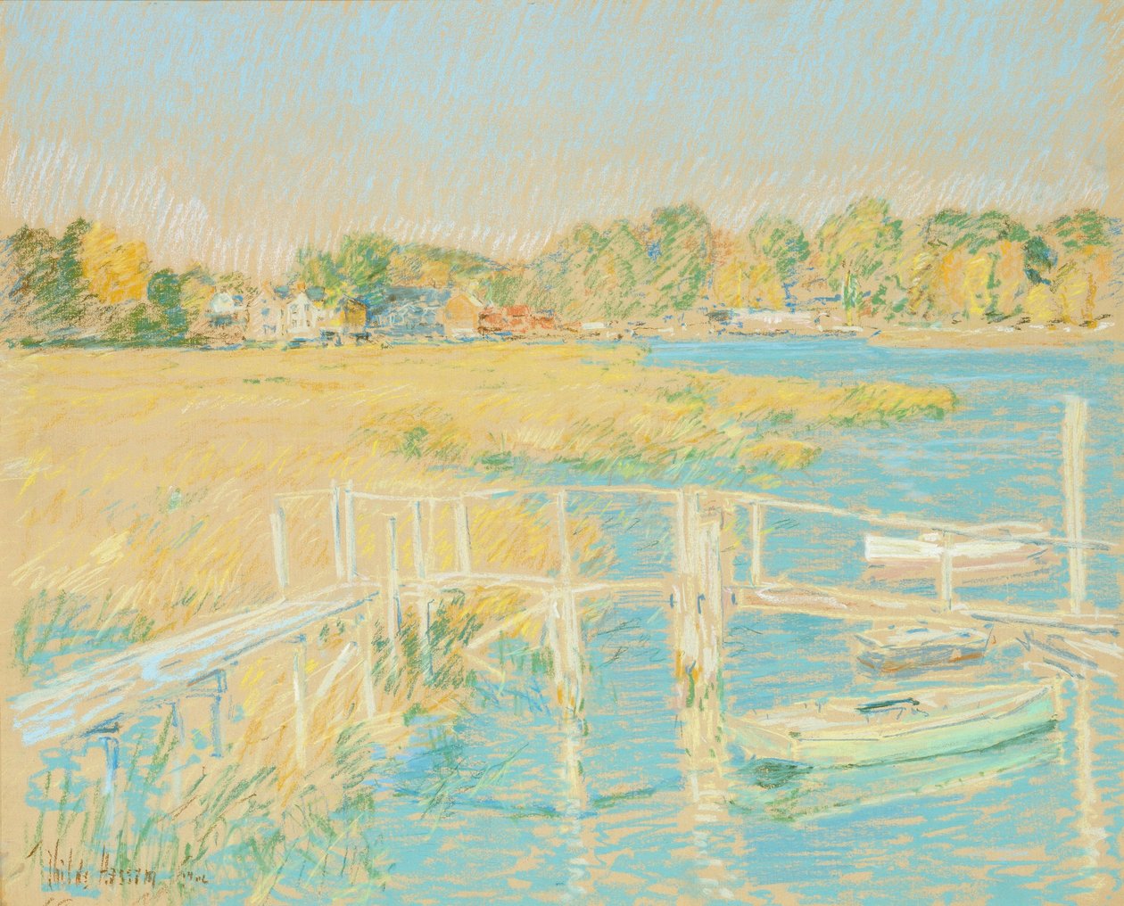 Den Fluss hinauf, Spätnachmittag, Oktober von Childe Hassam