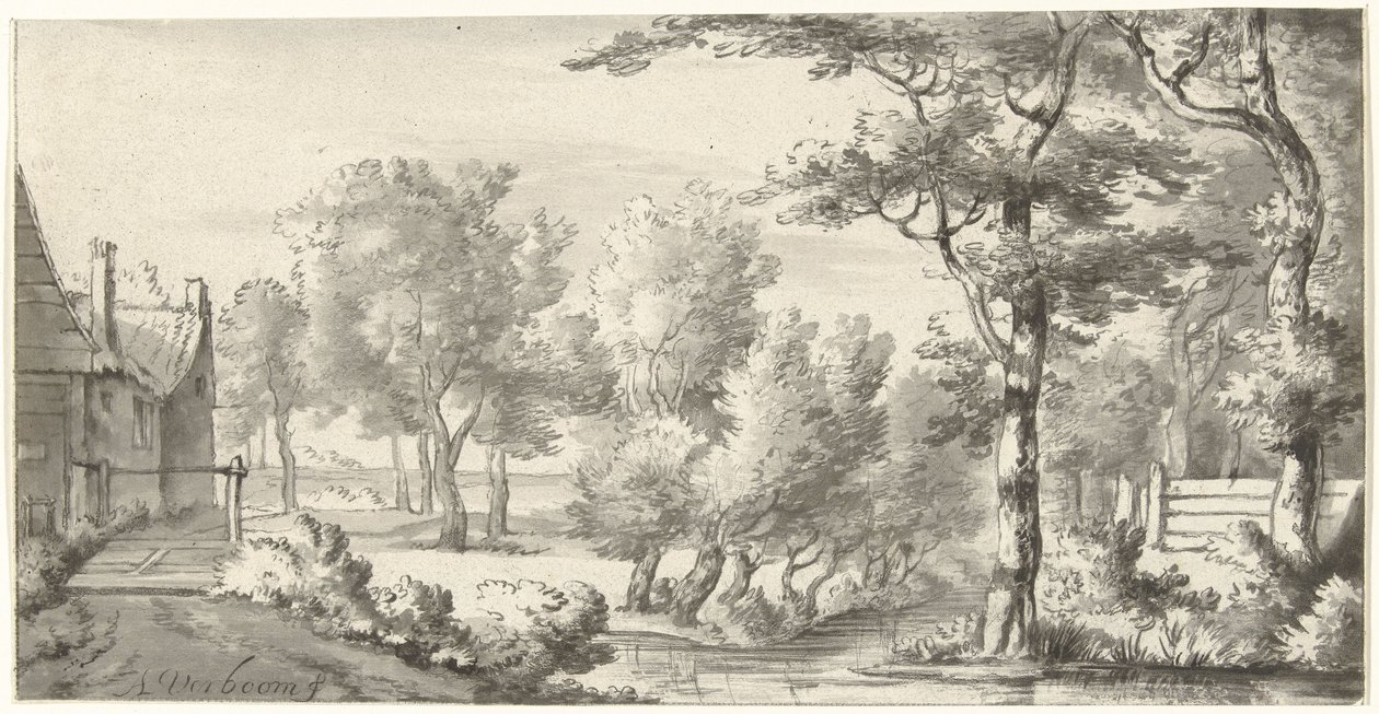Landschaft mit Bauernhof von Christiaan Josi