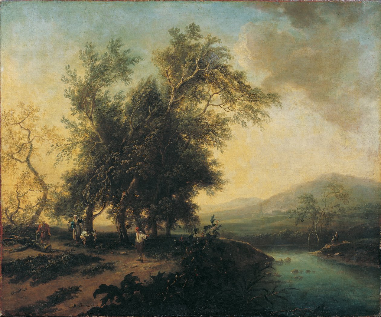 Landschaft mit Staffage von Christian Hilfgott Brand