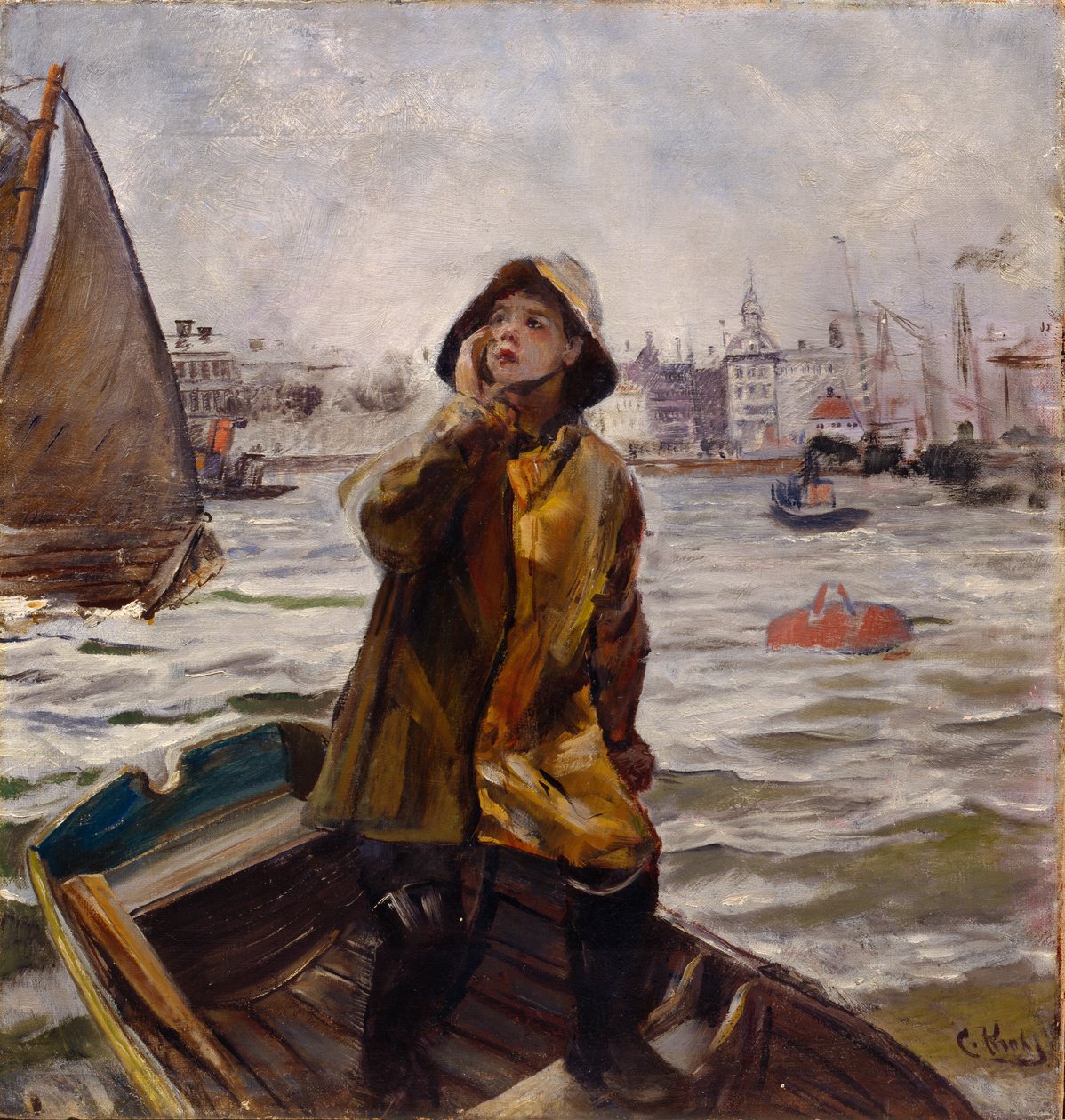 Pilotjunge in der Bucht von Bergen von Christian Krohg