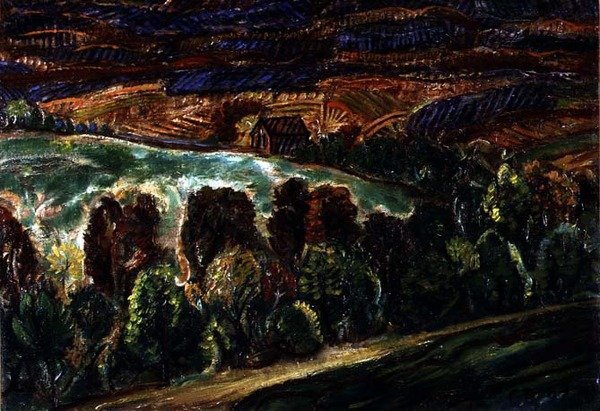 Hütte in einer Landschaft von Christian Rohlfs