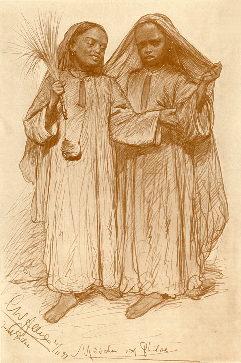 Mädchen in Philae, Ägypten, 1898 von Christian Wilhelm Allers