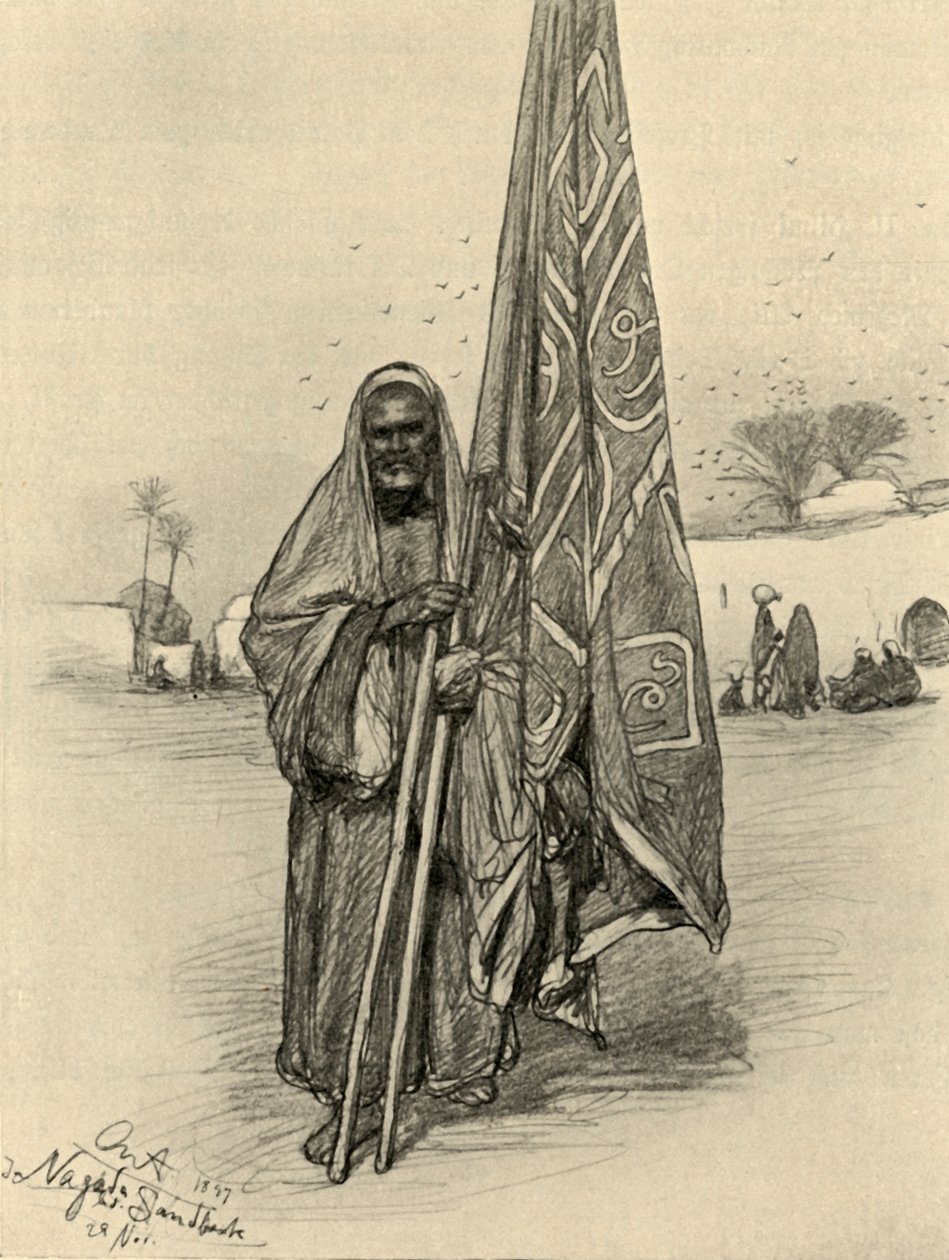 Mann mit Flagge, Nagada, Ägypten, 1898 von Christian Wilhelm Allers
