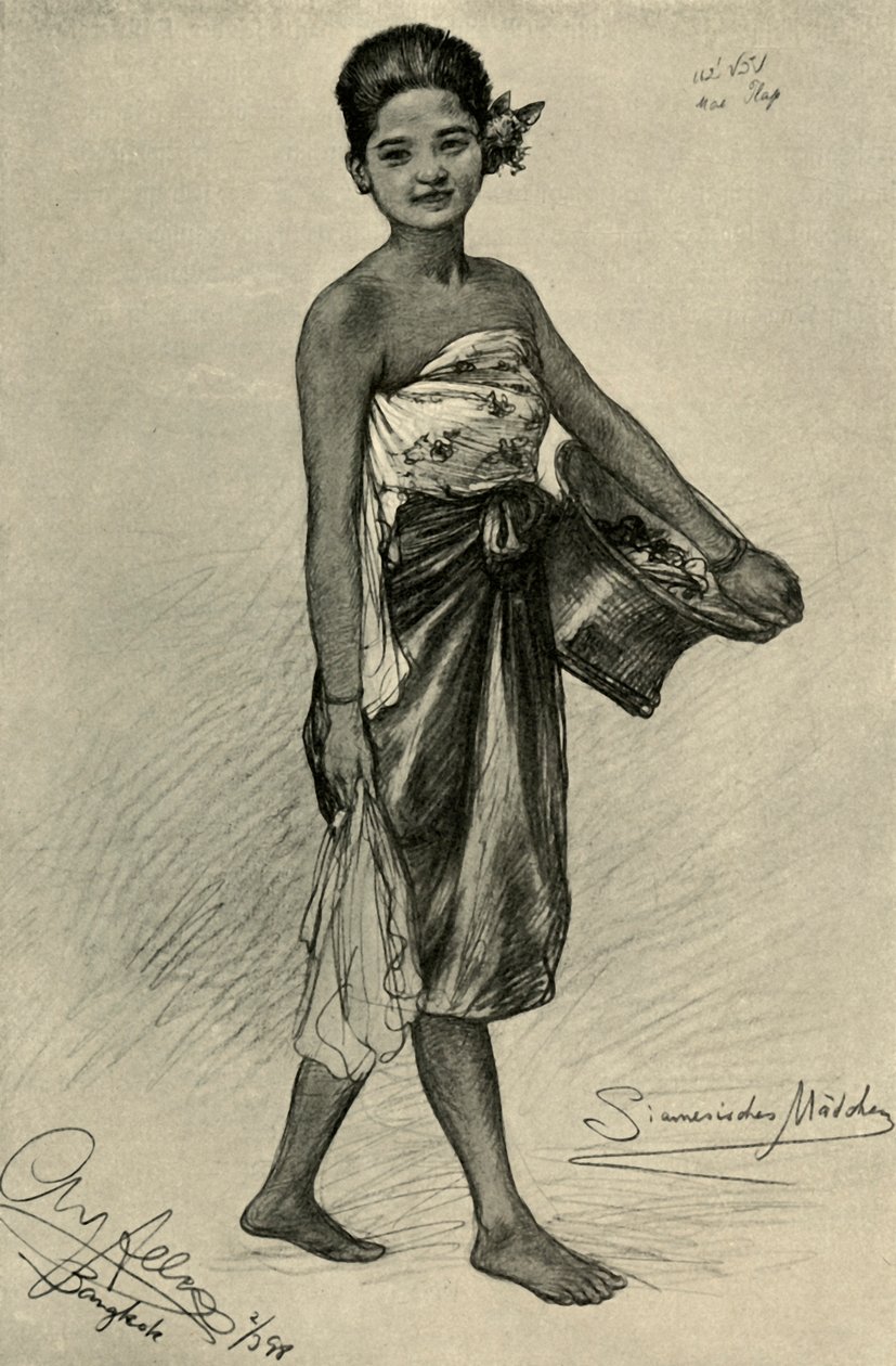Siamesisches Mädchen, Bangkok von Christian Wilhelm Allers