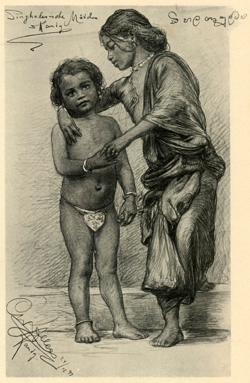Singhalesische Mädchen, Kandy, Ceylon, 1898 von Christian Wilhelm Allers