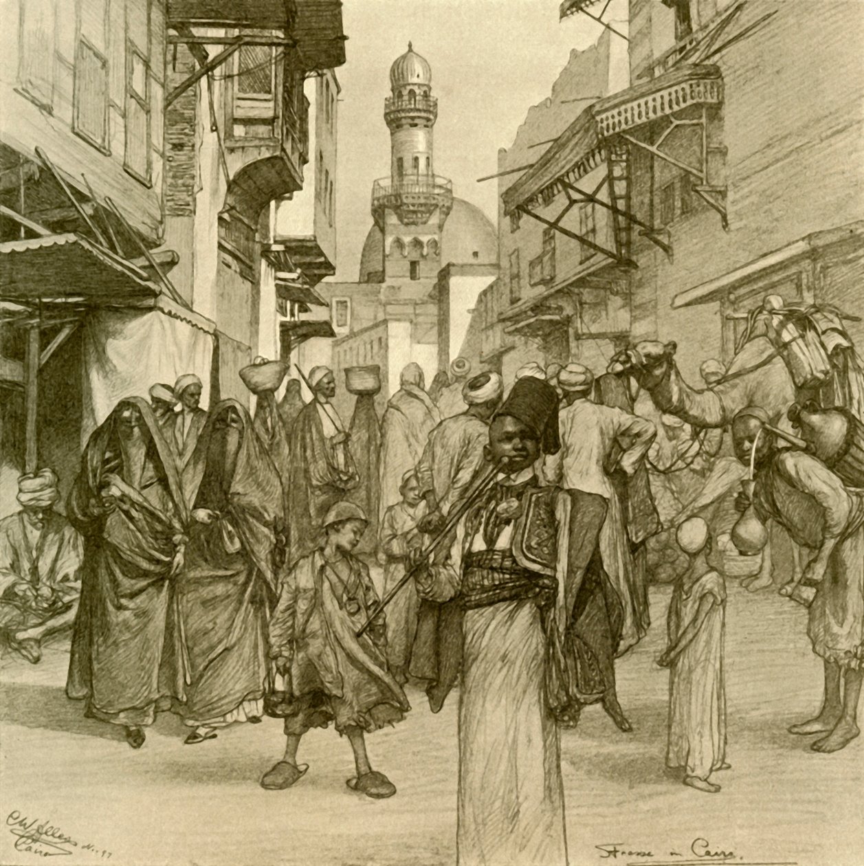 Straße in Kairo, 1898 von Christian Wilhelm Allers