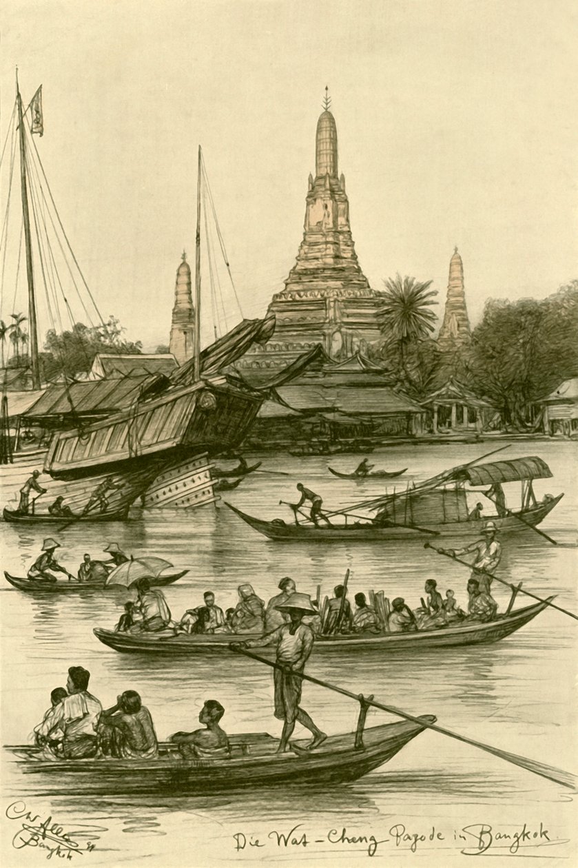 Wat Chaeng, Bangkok, Siam von Christian Wilhelm Allers