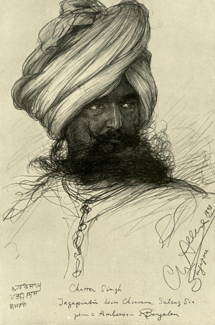 Wächter Chatter Singh, Singapur, 1898 von Christian Wilhelm Allers