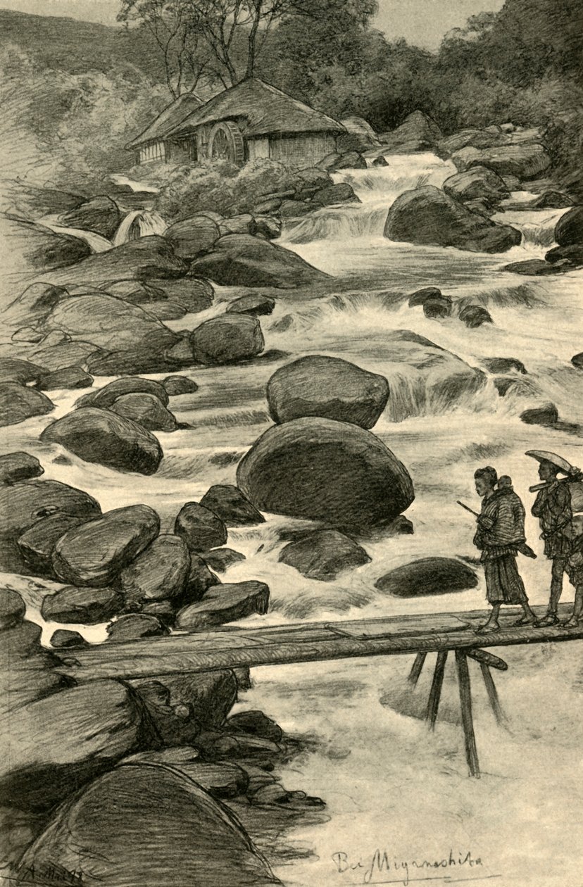 Wasserfälle bei Miyanoshita, Japan, 1898 von Christian Wilhelm Allers