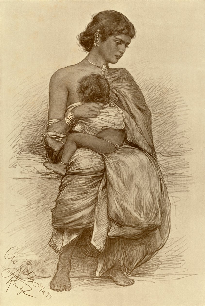 Junge Mutter, Kandy, Ceylon, 1898 von Christian Wilhelm Allers