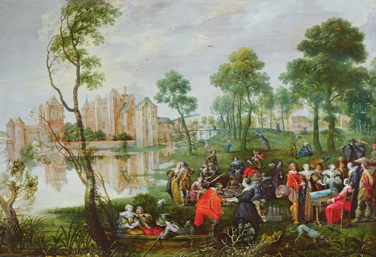 Picknick in einem Park von Christoffel Jacobsz van der Lamen