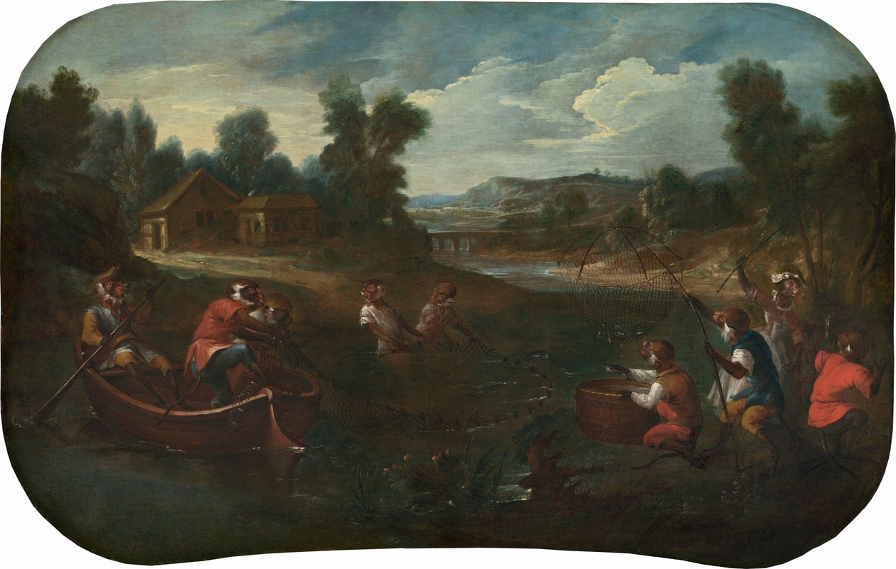 Singerie: Die Fischer, ca. 1739 von Christophe Huet