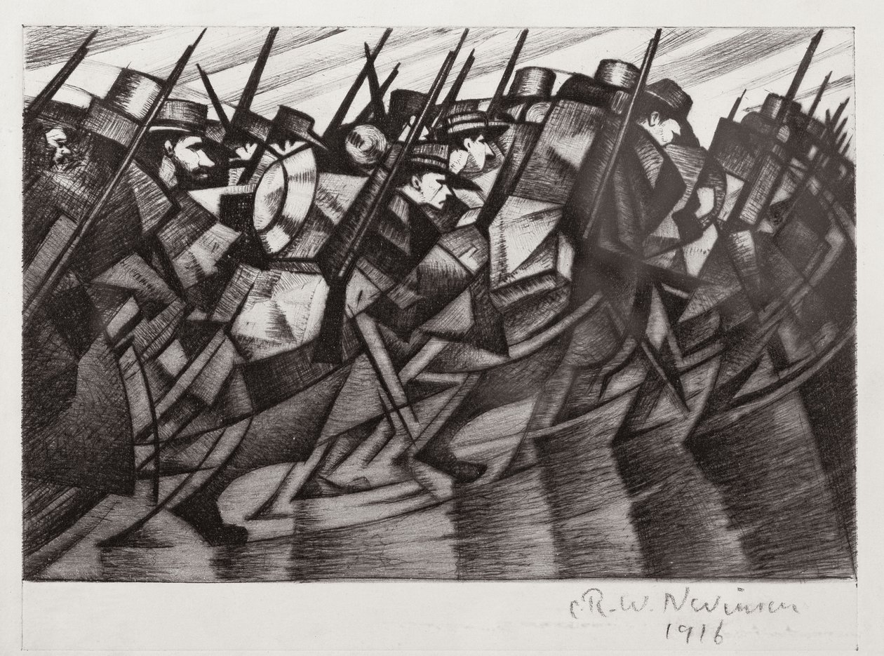 Truppen kehren in die Schützengräben zurück, 1916 von Christopher Richard Wynne Nevinson