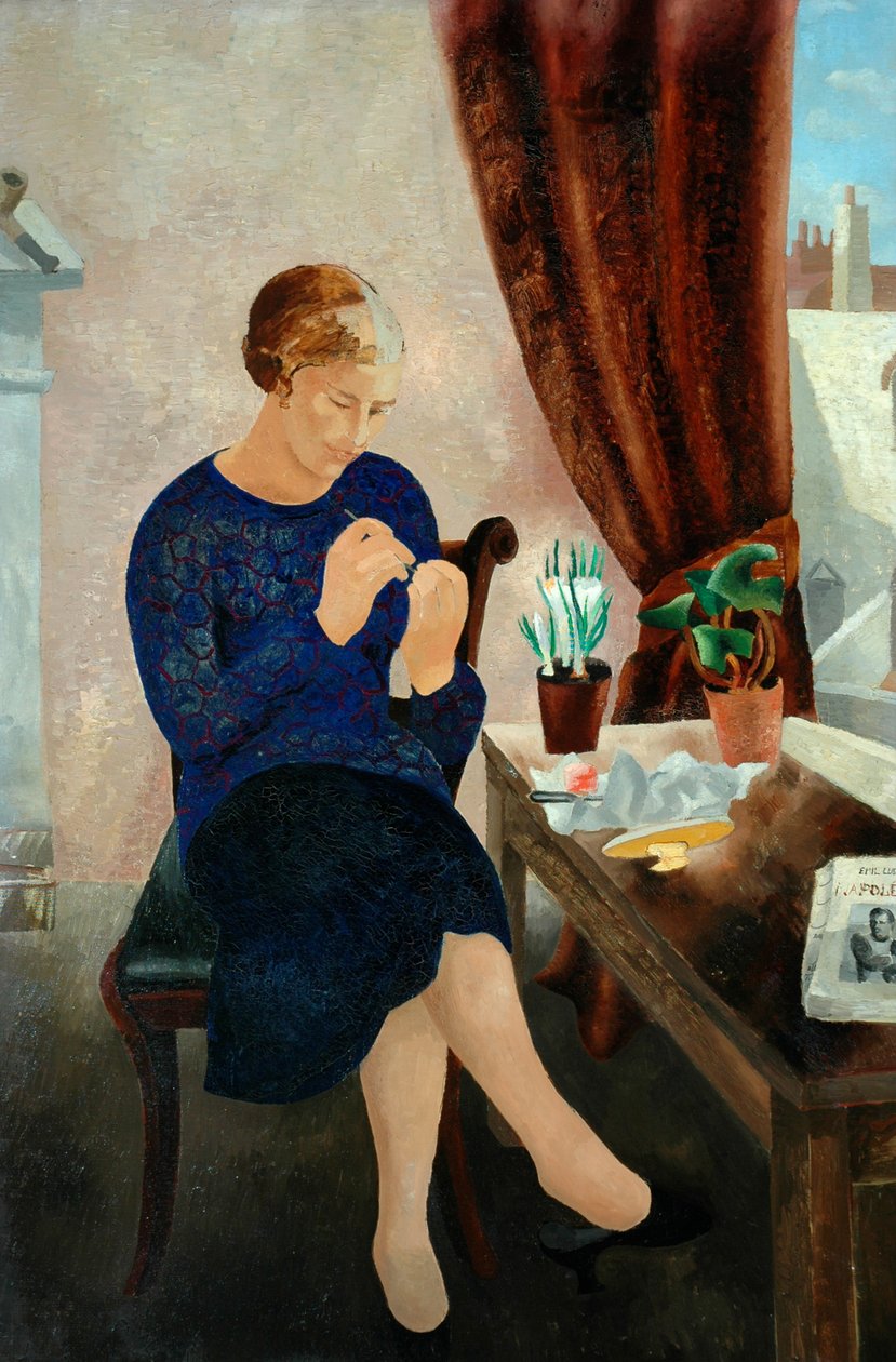 Sitzende Frau und die Maniküre und Porträt von Frosca Munster, 1929 von Christopher Wood