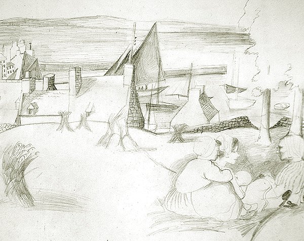 Bretonisches Fischerdorf, ca. 1929-30 von Christopher Wood