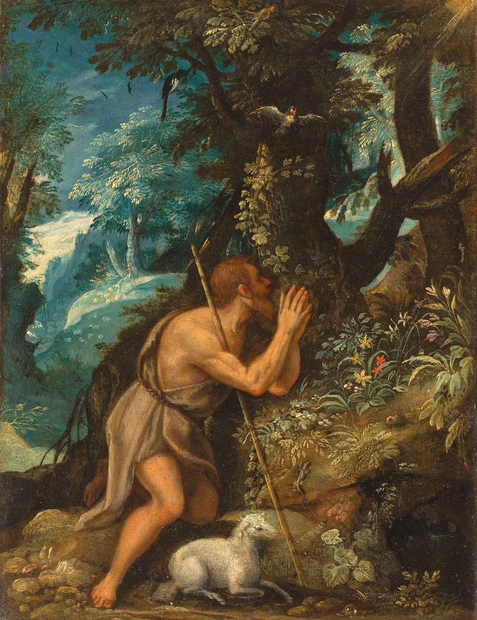 Johannes in der Wüste von Circle of Adam Elsheimer