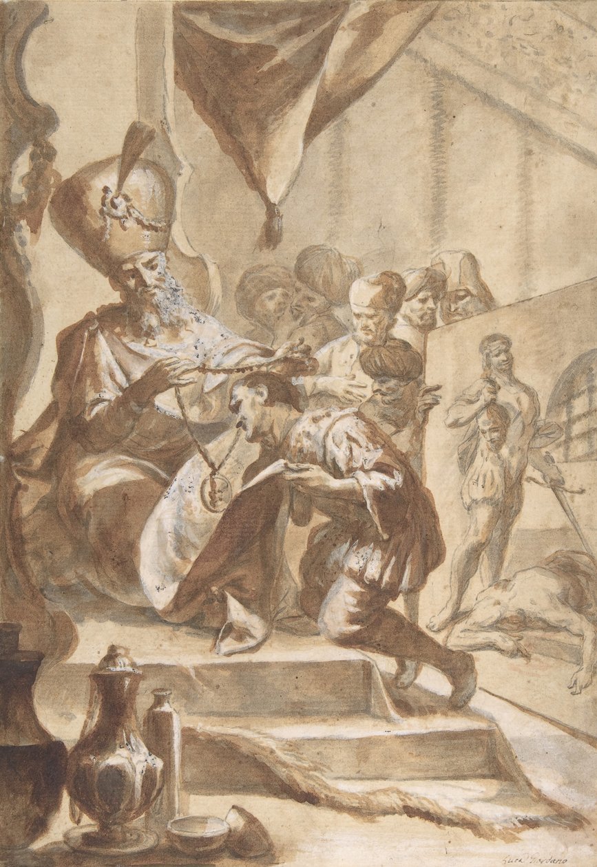 Der belohnte Maler von Circle of Luca Giordano.