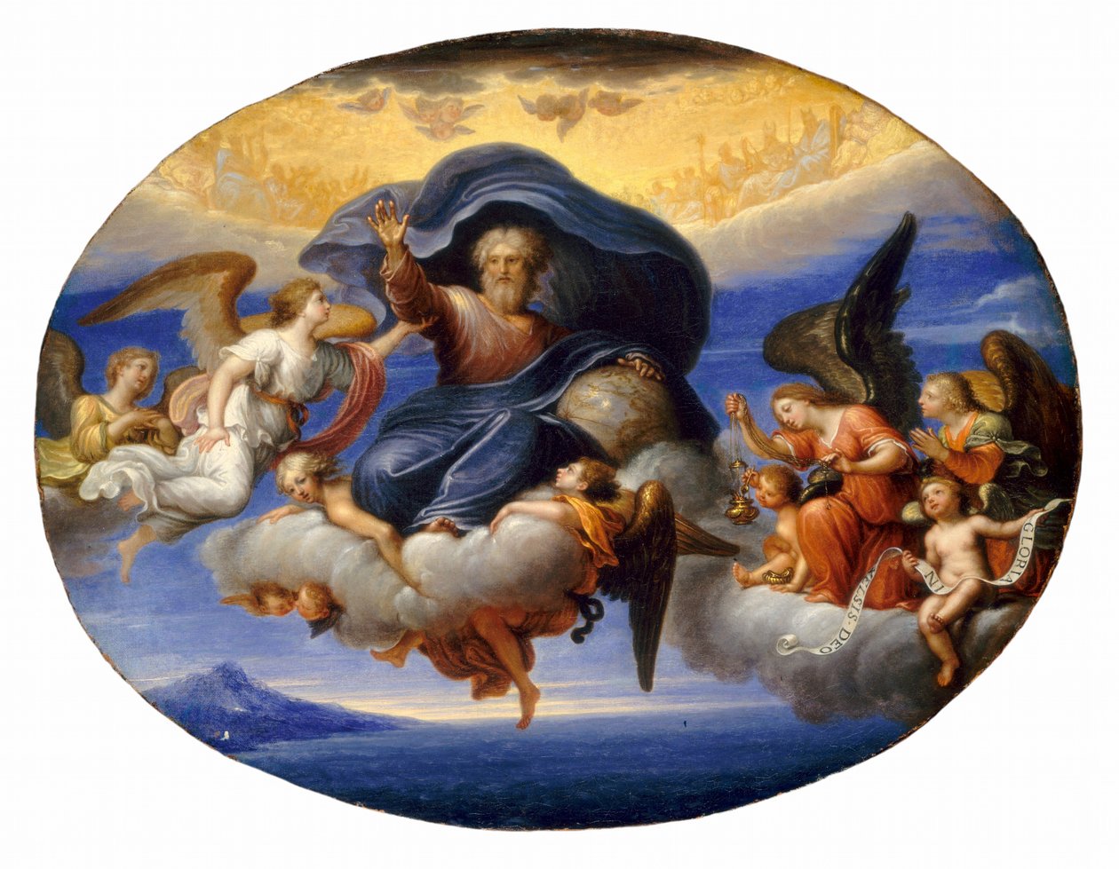 Gott der Vater von Circle of Pierre Mignard I
