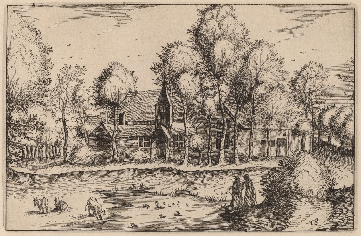 Ein Teich von Claes Jansz Visscher after Johannes van Doetechum, the Elder after Lucas
