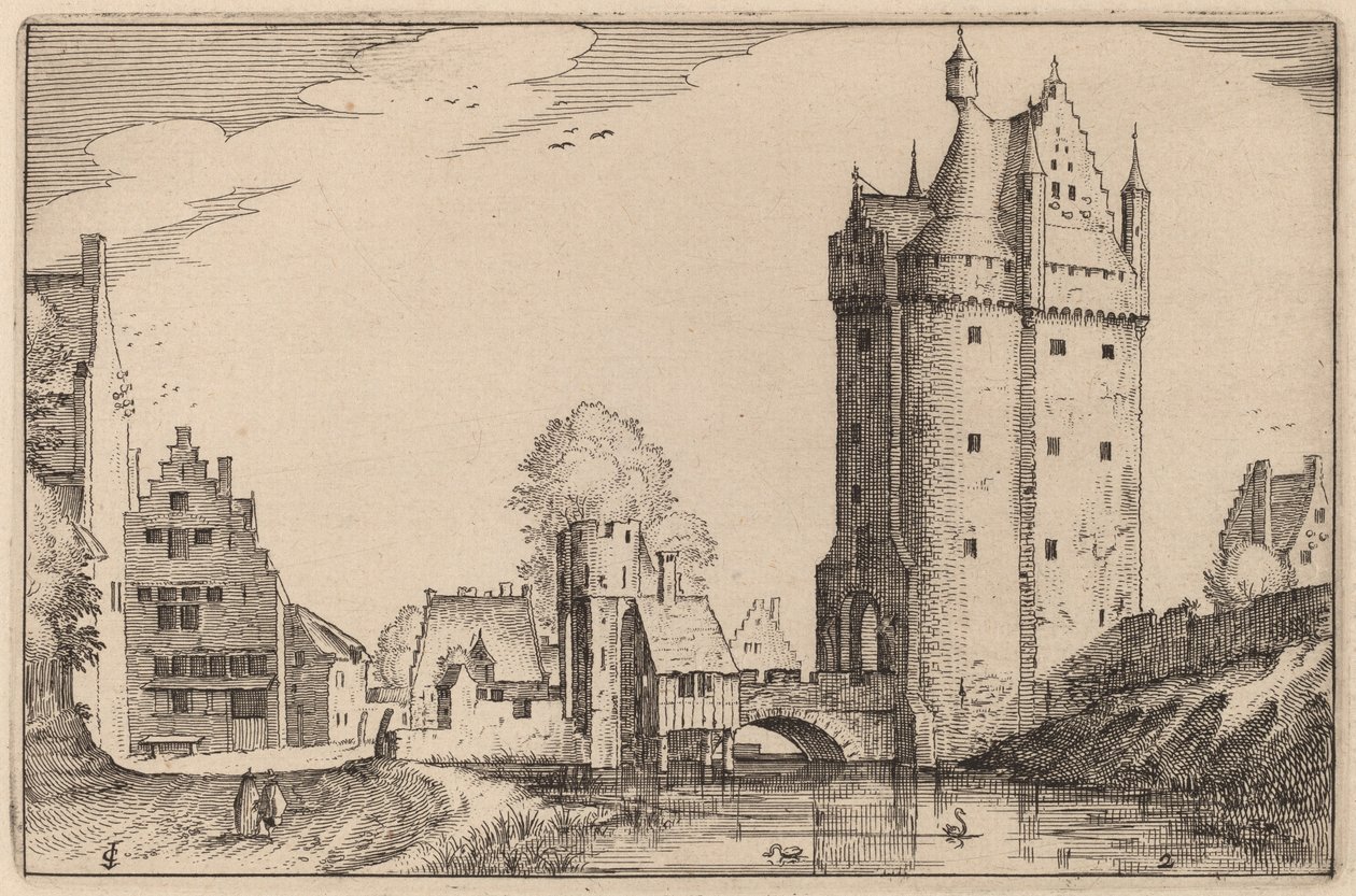 Stadttor von Claes Jansz Visscher after Johannes van Doetechum, the Elder after Lucas