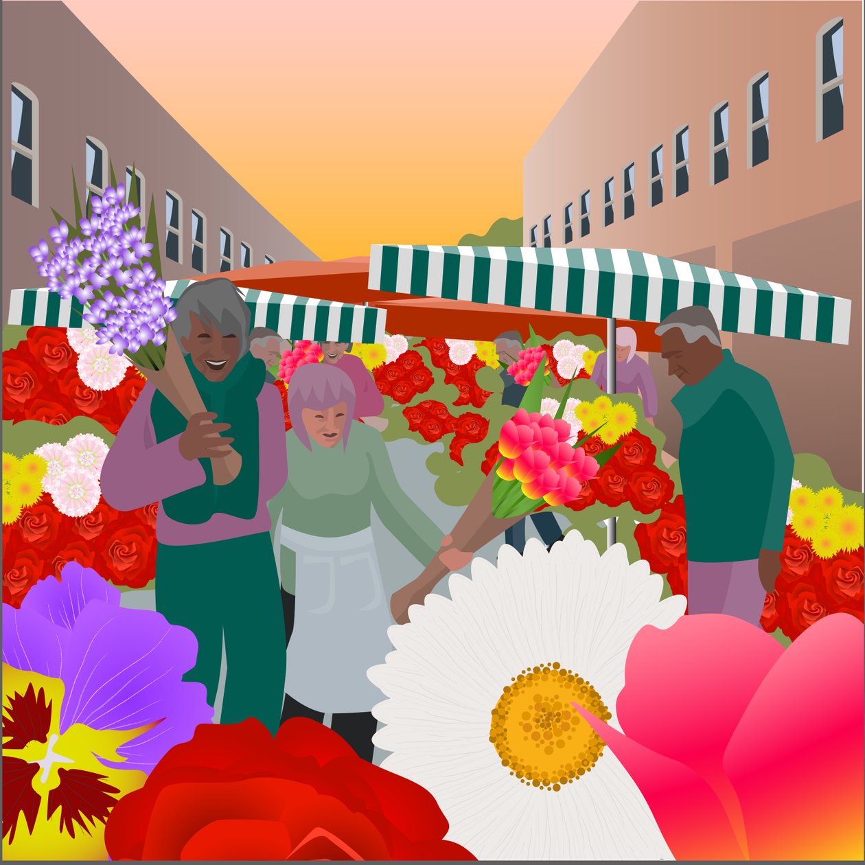 Blumenmarkt an der Columbia Road von Claire Huntley
