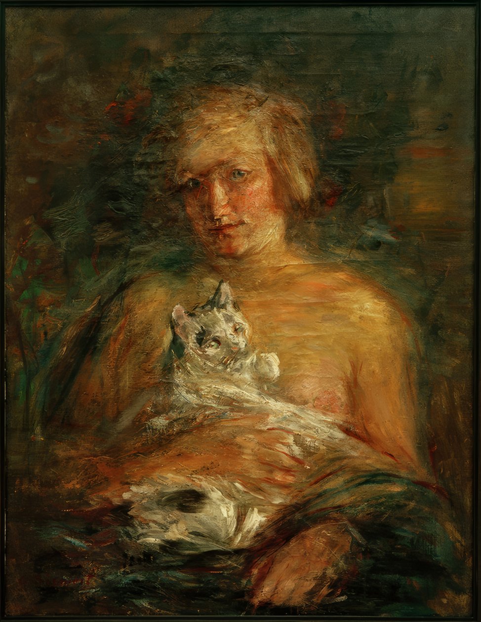 Mädchen mit Katze von Clara Siewert