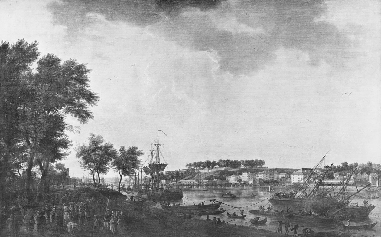 Ansicht von Bayonne, gesehen von der Avenue de Bouflers in der Nähe des Tors von Mousserole, 1761 von Claude Joseph Vernet