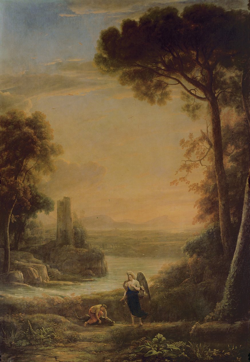 Landschaft, der Erzengel Raphael und Tobias von Claude Lorrain