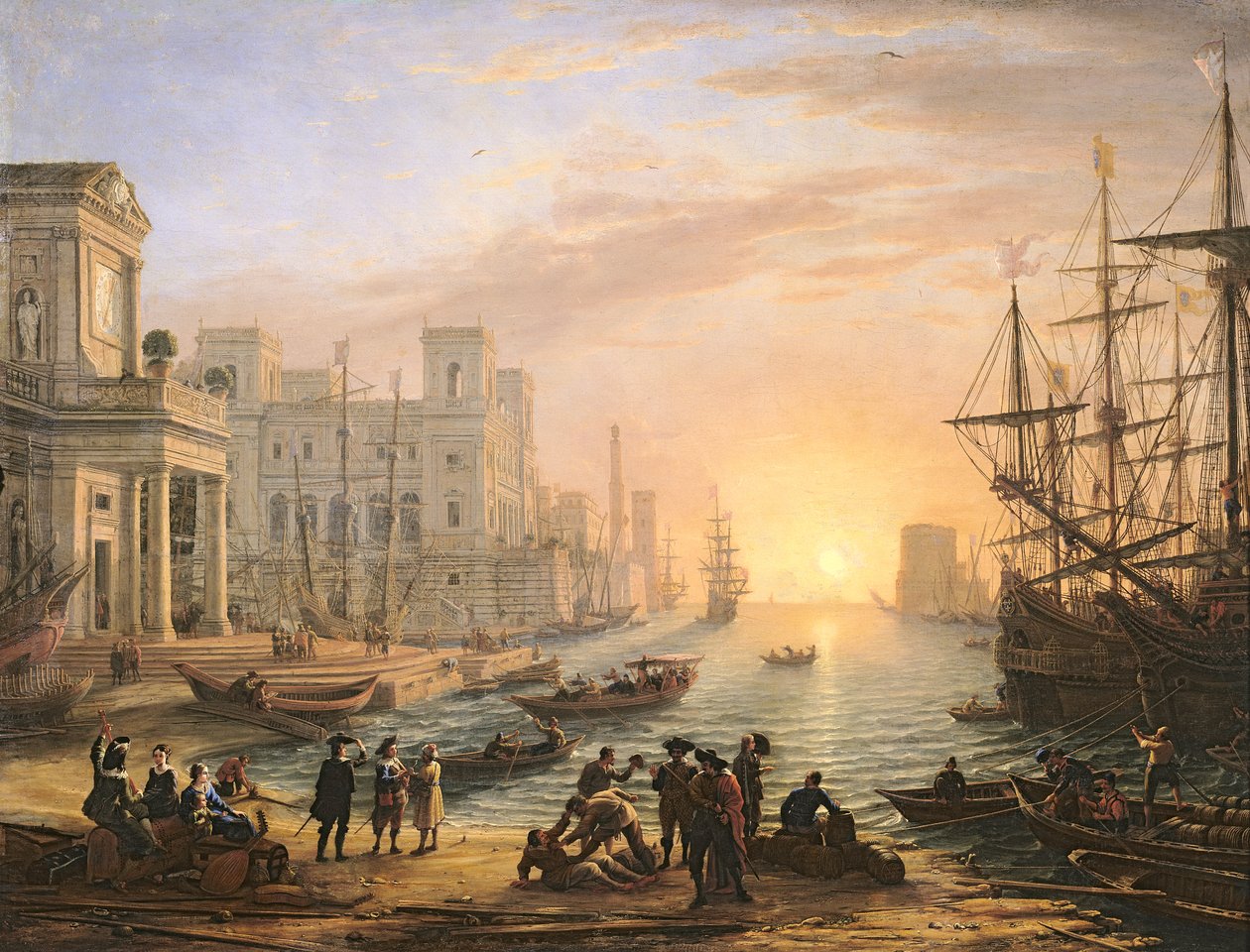 Hafen bei Sonnenuntergang von Claude Lorrain